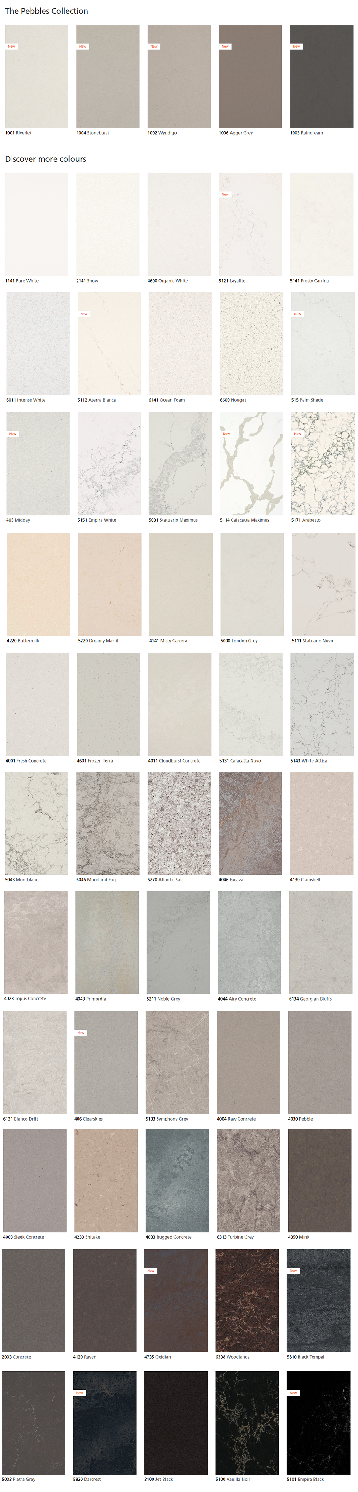 Caesarstone Quartz Colours