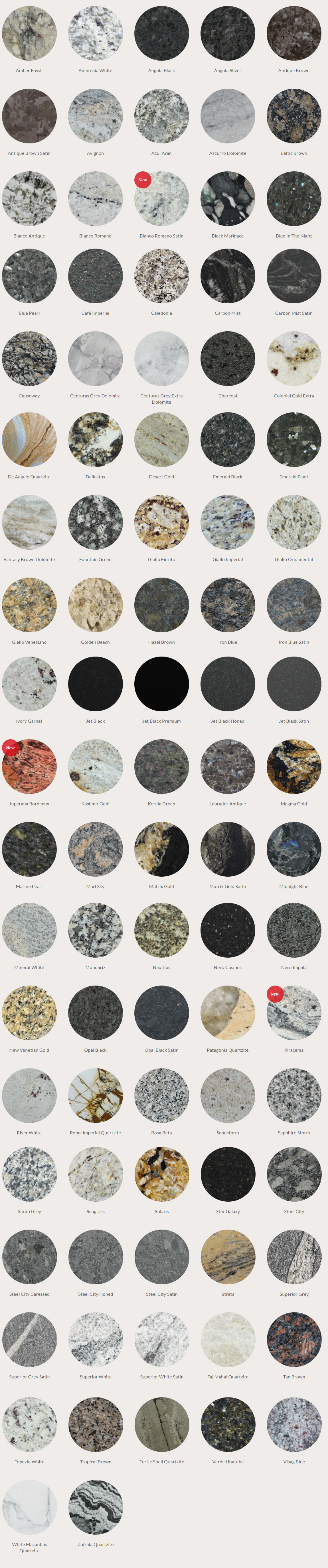 International Granite Colours